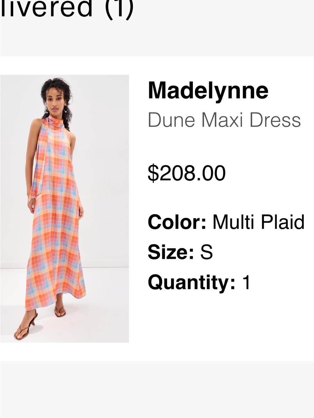 Shopbop Madelynne Label - Dune Maxi Dress - Multi Plaid